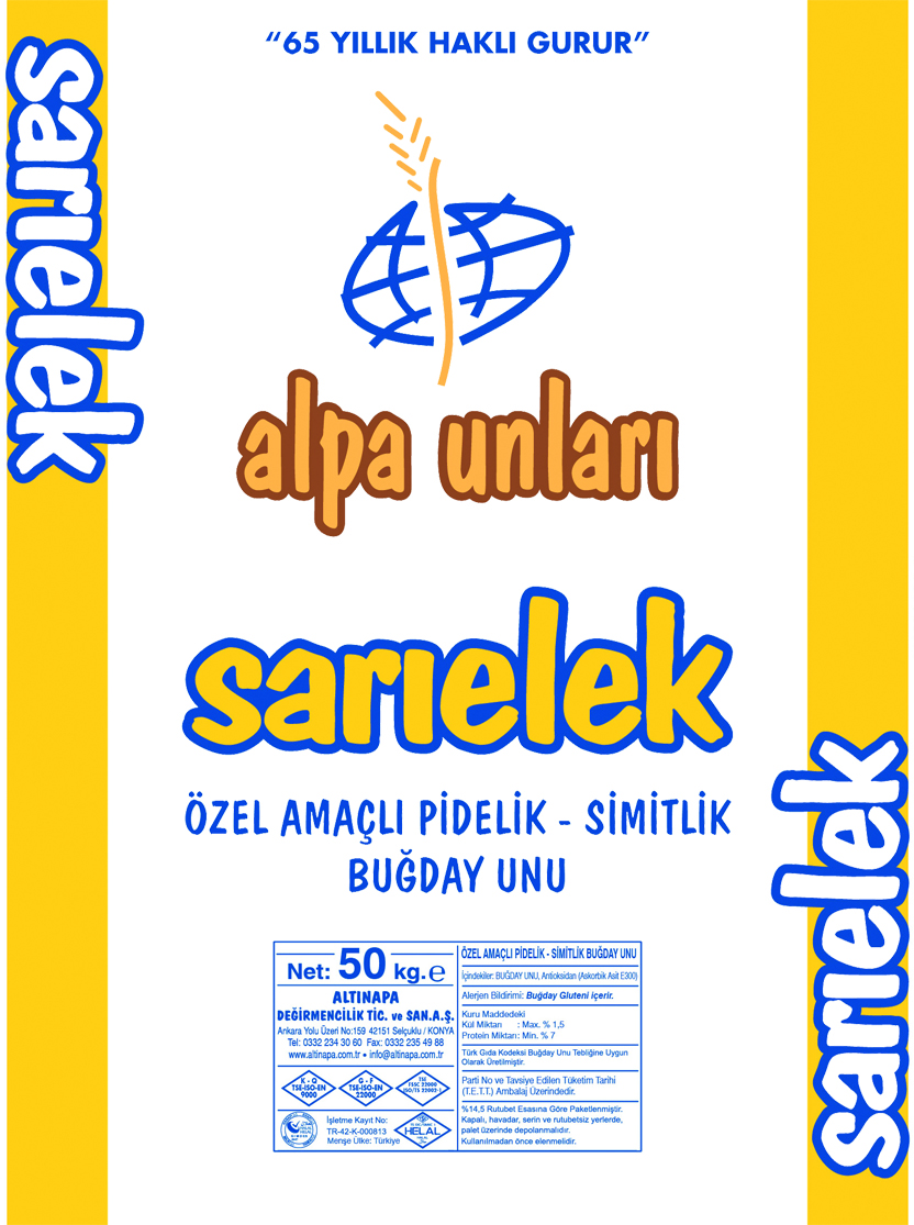 Alpa Sarı Elek Konya Un 50 Kilo