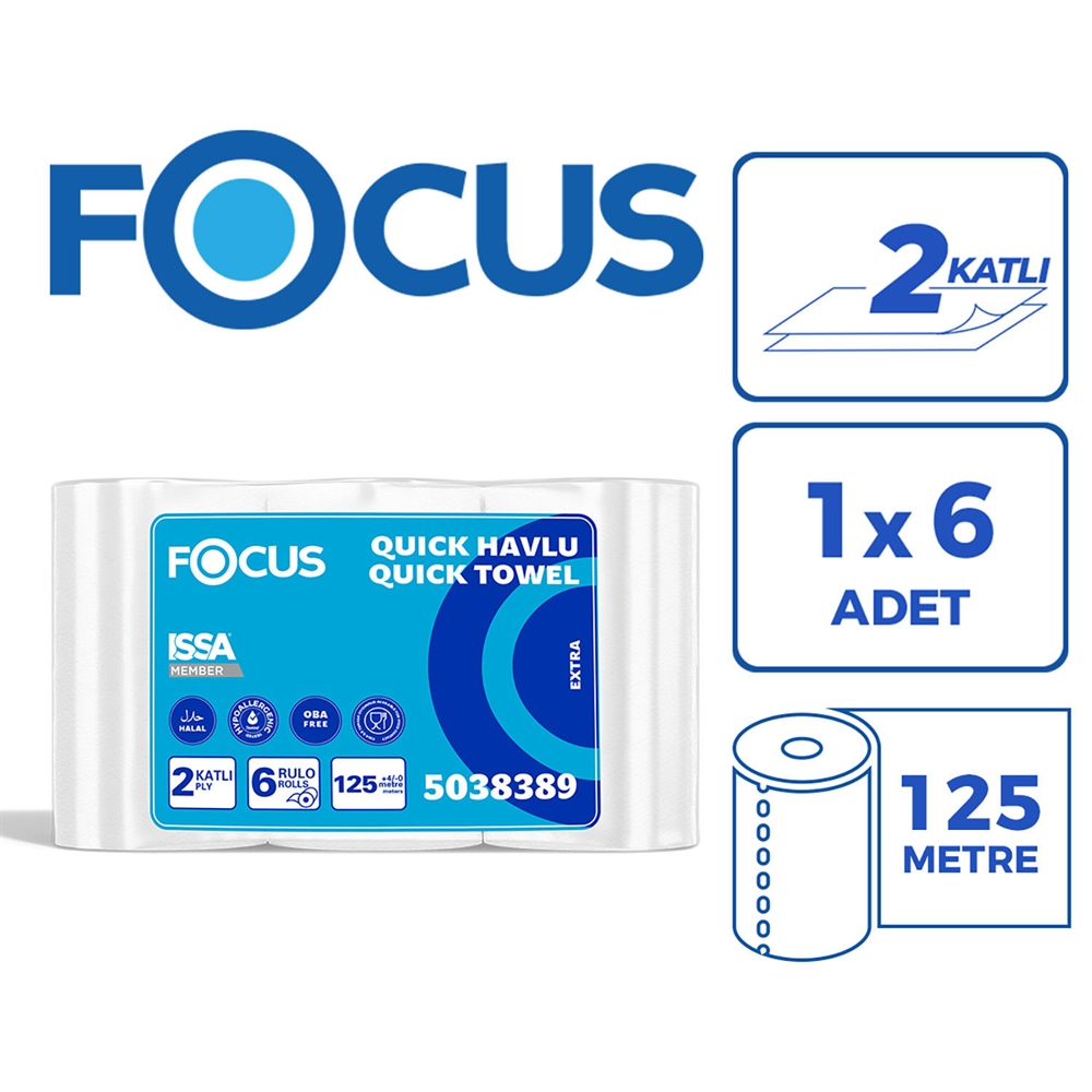 Focus Extra Jumbo Havlu 125 Metre (6 Adet)