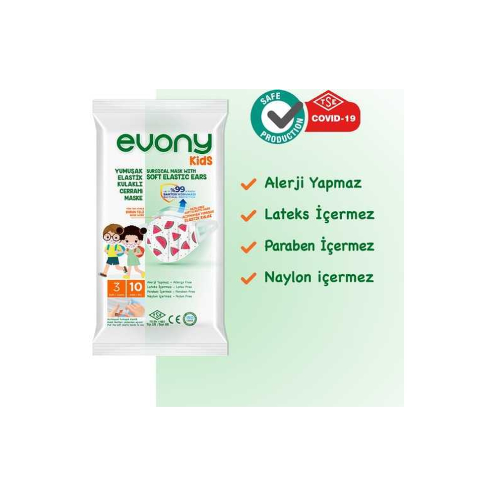 Focus Evony Çocuk Maskesi 145*95 mm (16*10 Adet)