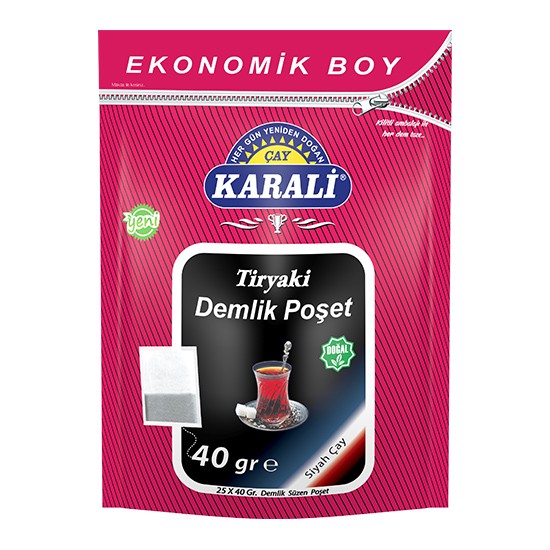 Karali Tiryaki Demlik Poşet Çay 40 Gram (25*12 Adet)