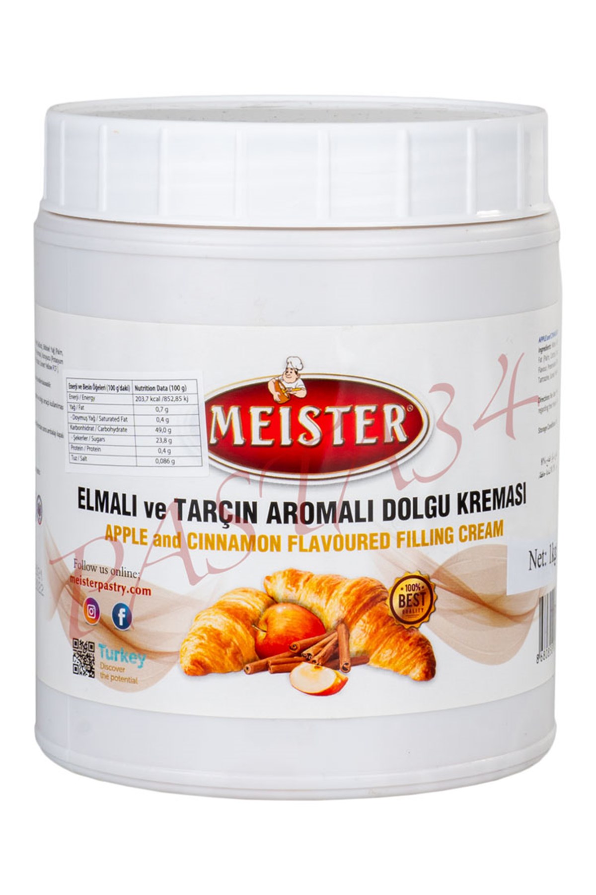 Meister Dolgu Kreması Elma Tarçın 6 Kilo (2 Adet)